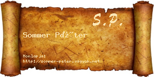 Sommer Péter névjegykártya